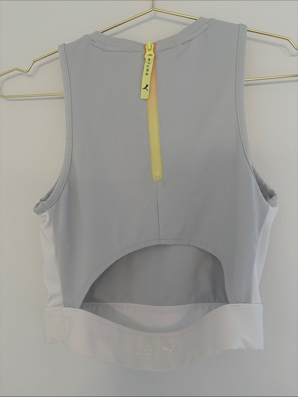 PUMA x SG Selena Gomez Limited Edition Cut Out Gray High-Neck Crop Top - Picture 5 of 5